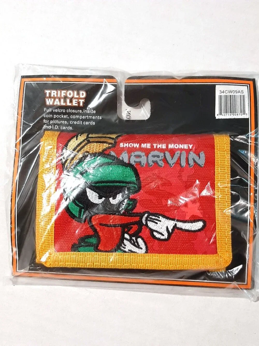 Marvin the Martian trifold wallet rare vintage Y2K Looney Tunes Warner Bros NWT